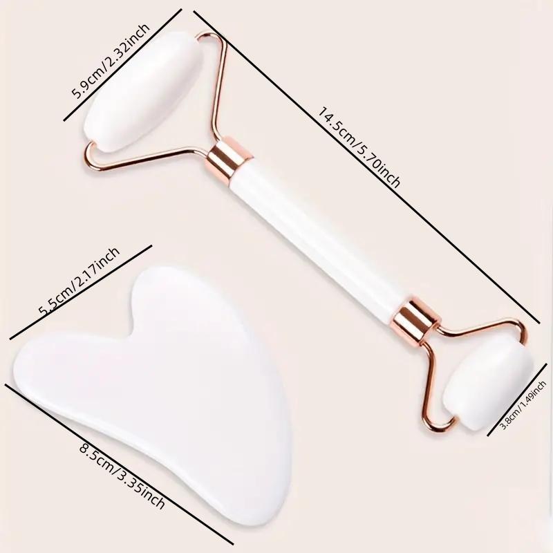 Heart Shaped Face Massage Tool (2pcs/set), Face Massage Roller, Facial Massage Tool for Face Neck Shoulder, Skin Massaging Tool