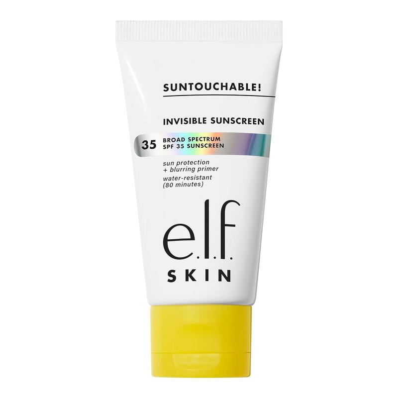 e.l.f. SKIN Suntouchable! Invisible SPF 35, Lightweight, Gel-based Sunscreen For A Smooth Complexion, Doubles As A Makeup Primer, Vegan & Cruelty-free SPF 30 SPF 50 Lotion Spray All Skin Types Facial Skincare Aloe Clear Comfort Skin Repair