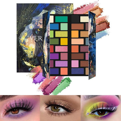 32 Colors Glitter Eyeshadow Palette, 1 Set Shimmering Eyeshadow Makeup Product, High Pigmented Glittering Blendable Eyeshadow Powder