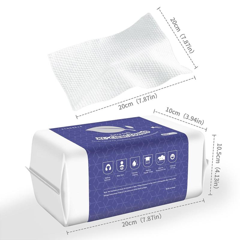 Summer Comfort Disposable Facial Cleaning Towel, 100pcs/pack Gentle Facial Wash Cloth for Sensitive Skin, Lint- Free Facial Tissue for Cleansing, Skincare and Makeup Remover, Dry Wipes, Skincare Tools