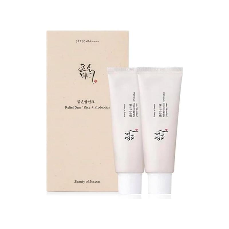 [Beauty of Joseon] Relief Sun : Rice + Probiotics 50ml (2ea),  For All Skin Types, Moisturizing Multi-suncream type, Multi-hyaluronic Fermented, lightly Suncream,  Multi-skincare, Viral Ginseng Sun Serum