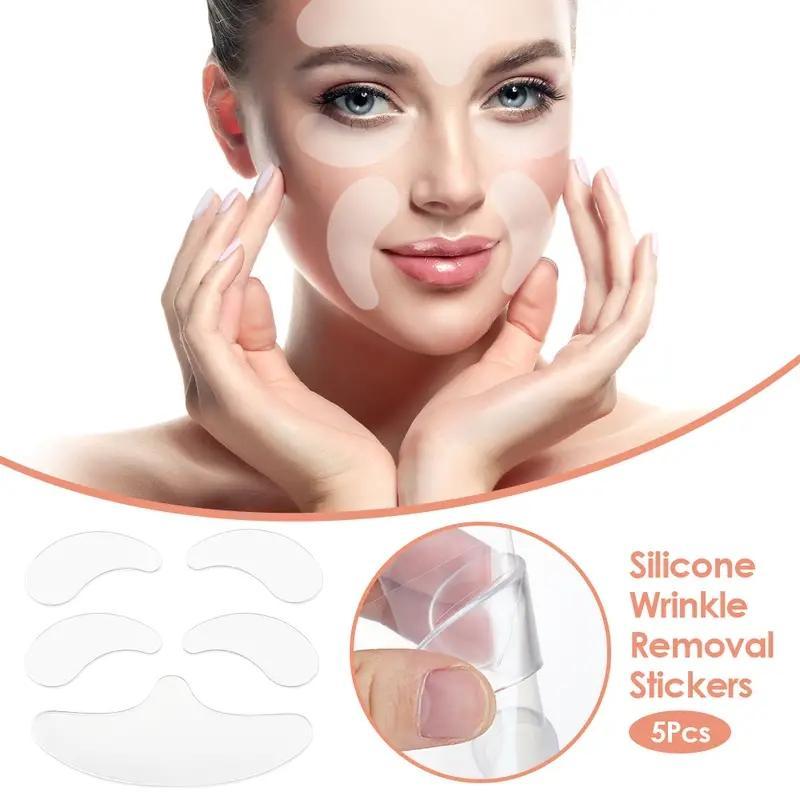 Reusable Silicone Face Patch, 5pcs Skin Care Sticker, Professional Skincare Tools for Women, Skin-lifting Silicone Patch, Washable Forehead, Eye Patches