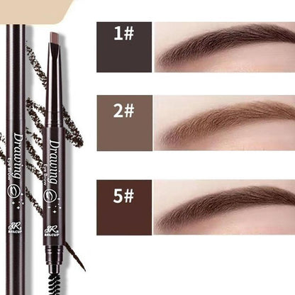 2 In 1 Double Headed Eyebrow Pencil, Waterproof Eyebrow Pencil with Eyebrow Brush, Smudge Proof Brow Shading and Filling Pencil