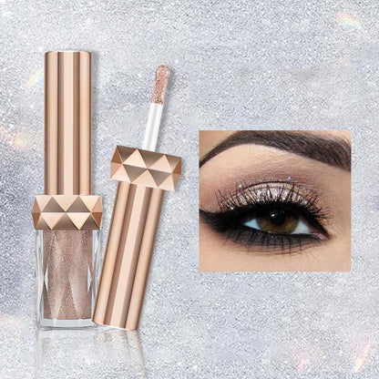 Glitter Liquid Eyeshadow, 1 Count Long Wearing Shimmering Eyeshadow, Sparkling Eye Shadow, Glittering Highlighting Liquid Stick for Crystal Makeup