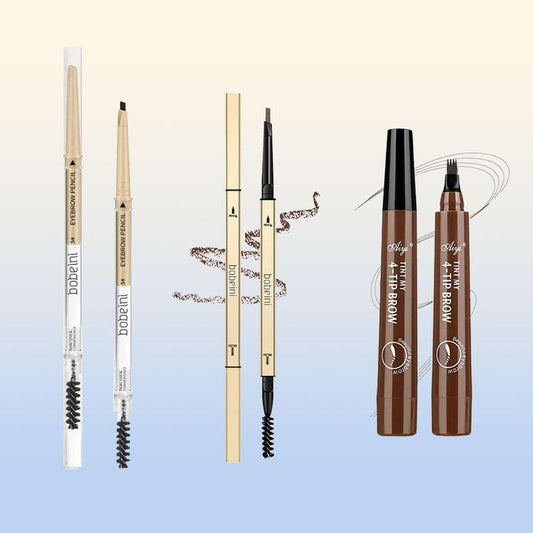 Eyebrow Pencil Set, Including 1?Count?Four-pointed Eyebrow Pencil and 2?Counts Double-ended Eyebrow Pencil, Waterproof Long Lasting Eyebrow Pencil for Women & Girls