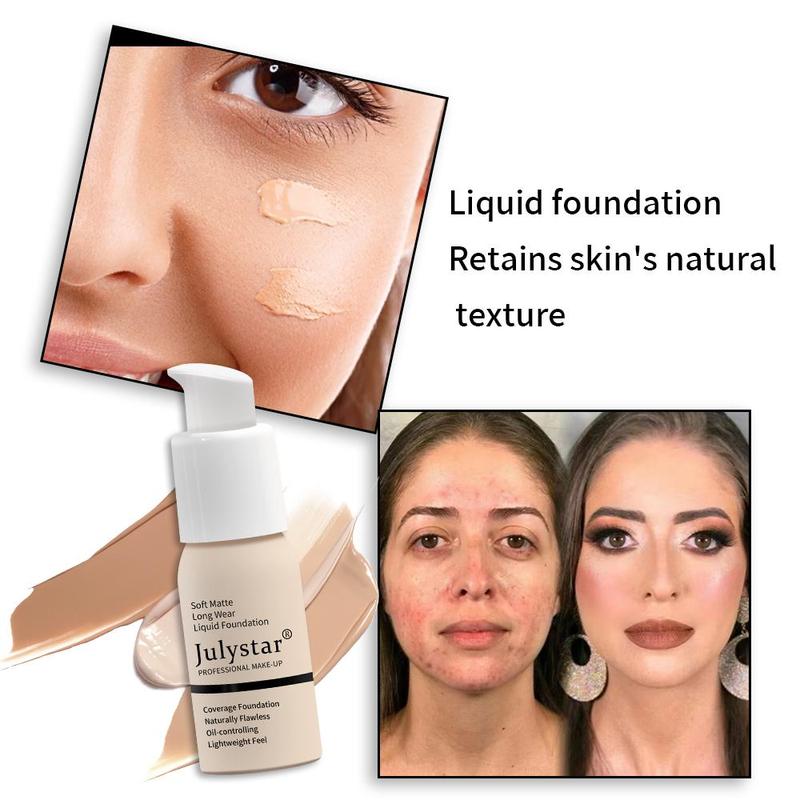 Matte Long-lasting Liquid Foundation, Natural Flawless Lightweight Liquid Foundation, Makeup Product for Women