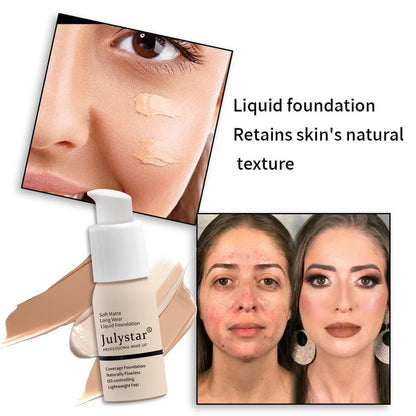 Matte Long-lasting Liquid Foundation, Natural Flawless Lightweight Liquid Foundation, Makeup Product for Women