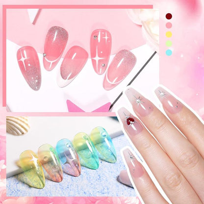 BORN PRETTY 39 Pcs Jelly Gel Polish Set Anna's Garden Series 33 Colors 6ml Jelly Nail Gel with 6 Bottles 10ml Base Top Coat Kit