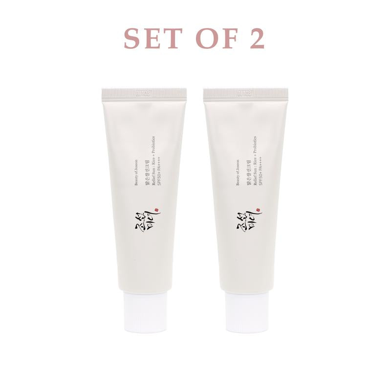 Beauty of Joseon - Relief Sun : Rice + Probiotics Set (2 pack) Spf 50+/PA++++ Lightweight Sunscreen