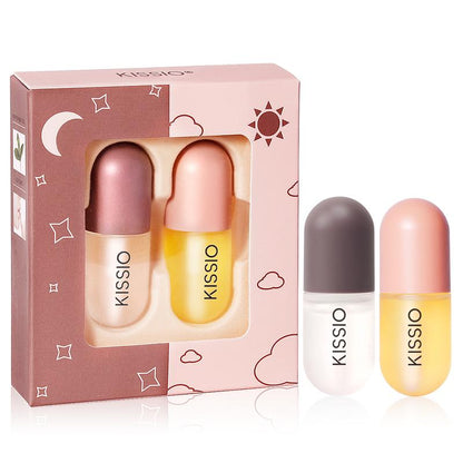 KISSIO Lip Plumper Set,Refer to reviews before purchasing,the effect varies from person to person. If you don't meet your expectations, please seek help from customer service. Very Small Package, Easy to Carry,Natural Lip Care,Day and Night use(2PCS)