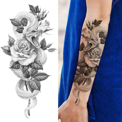 10pcs Flower Pattern Temporary Tattoo, Fake Tattoo Sticker, Body Art for Women & Girls