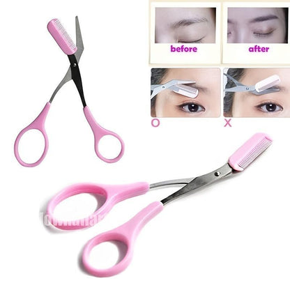 Eyebrow Trimmer Scissor With Comb (1 Piece), Stainless Steel Eyebrow Remover, Makeup Tool