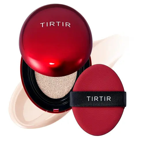 TIRTIR Mask Fit Red Cushion Foundation | Japan's No.1 Choice for Glass skin, Long-Lasting, Lightweight, Buildable Coverage, Semi-Matte (`0.6 3 Fl Oz (Pack of 1))