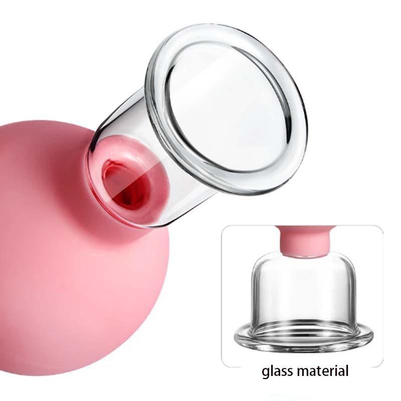 Facial Vacuum Cupping, 4 Counts/set Facial Beauty Cupping Cups, Fireless Cupping, Glass Cupping, Vacuum Silicone Facial Beauty Jar, Professional Skincare Tools for Women