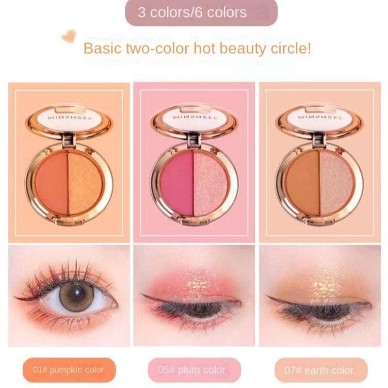 2-color Highlight Repair Tray, Blendable Makeup Palette, Portable Multi-color Eye Shadow Powder