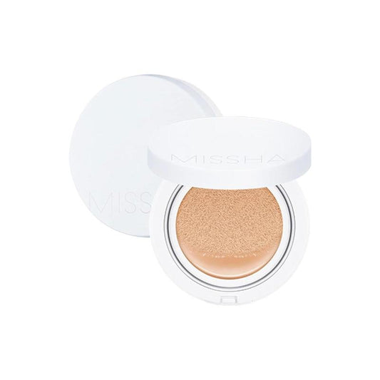 [Missha] Magic Cushion Moist Up SPF50+/PA+++ (2 Colors), Natural Beige for light with neutral skin tone, Hydrating 3-in-1 Moisture Korean Cushion Foundation, Long-lasting, High Coverage, for All Skin Types