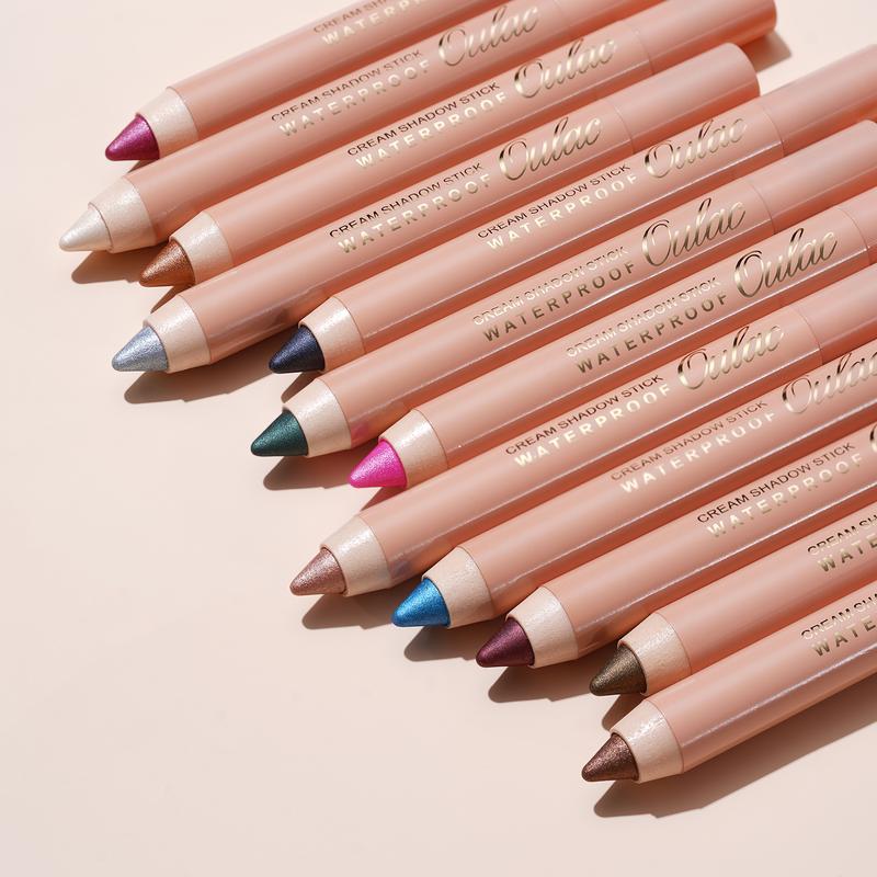 Oulac Eyeshadow Pencil - Waterproof Eye Shadow Stick Smooth and Long Lasting, Shimmering Glitter Finish, Blendable Eyes Makeup, Vegan & Cruelty-Free Color Cosmetic