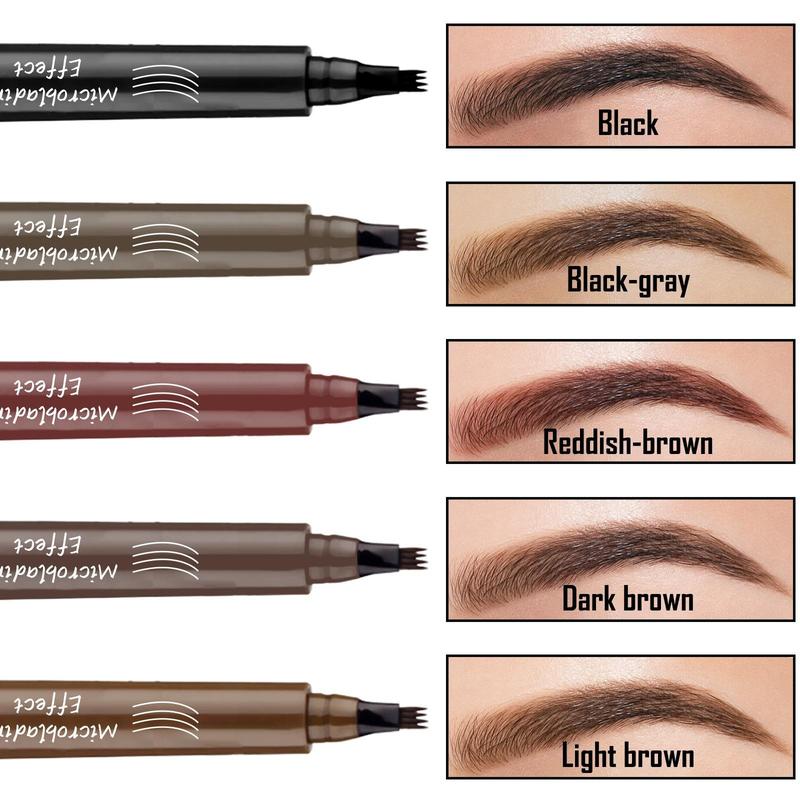 2ml Waterproof Eyebrow Pencil, Long Lasting Four Prongs Eyebrow Pen for Eyebrow Styling, Professional Eyebrow Makeup Tool, Makeup Accessories for Women