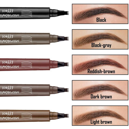 2ml Waterproof Eyebrow Pencil, Long Lasting Four Prongs Eyebrow Pen for Eyebrow Styling, Professional Eyebrow Makeup Tool, Makeup Accessories for Women