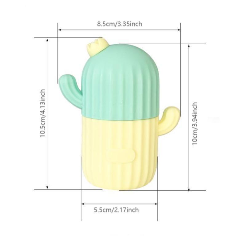 Comfort?Cartoon Cactus Design Ice Roller, Silicone Ice Cube Mold, Ice Ball Maker for Face & Body, Face Skincare Tools