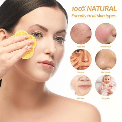 Flower Shaped Compressed Sponges, 60pcs/set Natural Cellulose Facial Cleaning Sponges with Organizer, Professional Sponges for Face Washing, Massaging, Pores Exfoliating & Makeup Removal