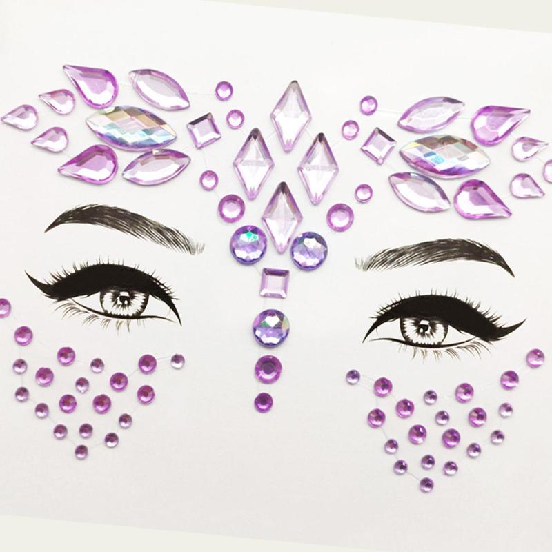 Rhinestone Decor Face Sticker (1 Piece), Temporary Face Sticker for Party, Temporary Rhinestone Decals for Women & Girls