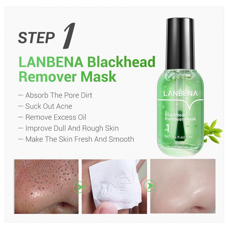 LANBENA Blackhead Remover Serum Shrink Pore Facial Serum Peeling Off Mask Skincare Acne Treatment Essence 17ml Comfort Skin Repair