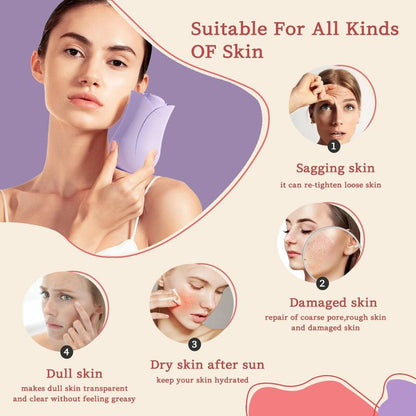 Rose Shaped Facial Massage Roller, Silicone Ice Ball Face Massager, Facial Skin Care Tool for Reducing Acne & Skin Care