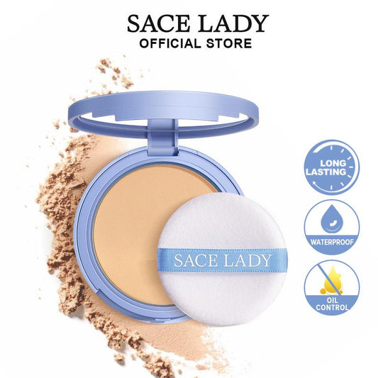 SACE LADY Oil Control Face Powder Waterproof Setting Powder Matte Face Makeup With Puff 0.35Oz