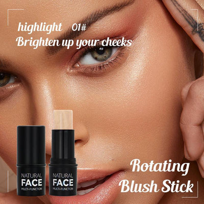 Natural Face Highlighter Stick, 1 Count Long Lasting Glitter Highlighter Balm, Facial Brightening Makeup Stick, Portable Highlighting Makeup Pen