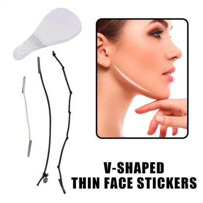 40pcs Face Lifting Sticker & 3pcs Rope Set, V-shaped Face Lifting Strap, Face Lifting Sticker for Women