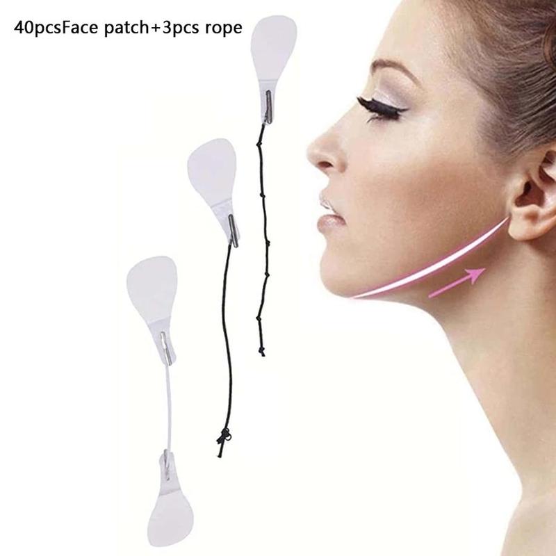 Face Lifting Patches Kit, 40pcs/set Face Lifting Patches & 3pcs Rope, Skincare Tools for Women and Girls