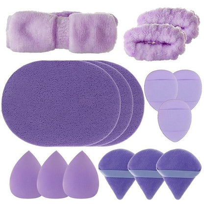 Makeup Sponge & Powder Puff Set, 15pcs/set Soft Makeup Sponges & Powder Puffs, Beauty Makeup Tool Set for Women