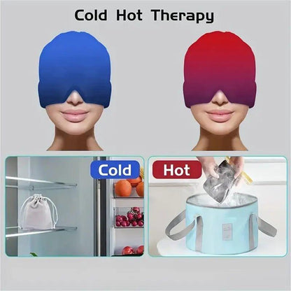 Cold Gel Cap for Migraine, 1 Piece Cool Compress Facial Care Mask, Ice Head Wrap for Women & Men Stress Relief, Skincare Tools for Daily Use