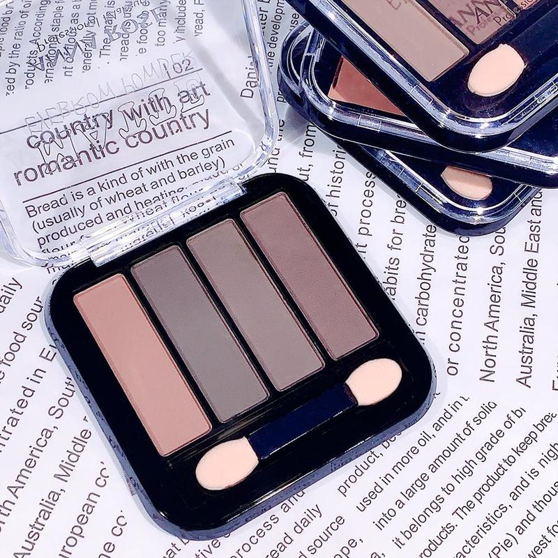 4-color Eyebrow Powder Palette For Beginner, Long Lasting Matte Eyeshadow, Eye Makeup Product For Women & Girls