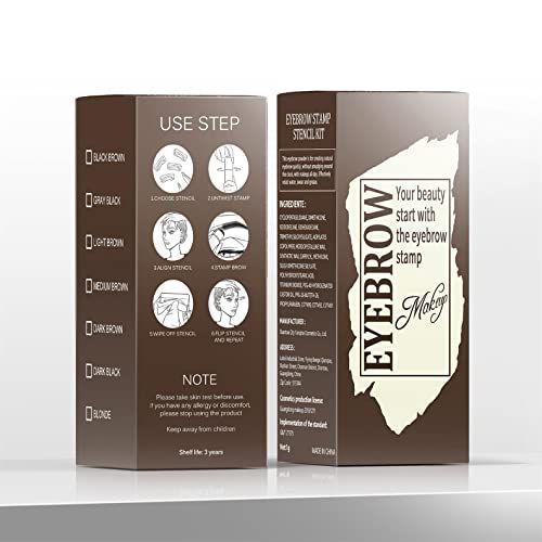 Eyebrow Stamp Stencil Kit, 1 Step Brow Stamp Kit Smudge-Proof, Brow Stamp Trio Kit with Waterproof Eyebrow Pencil, 24 Reusable and Washable Eyebrow Shaping Kit