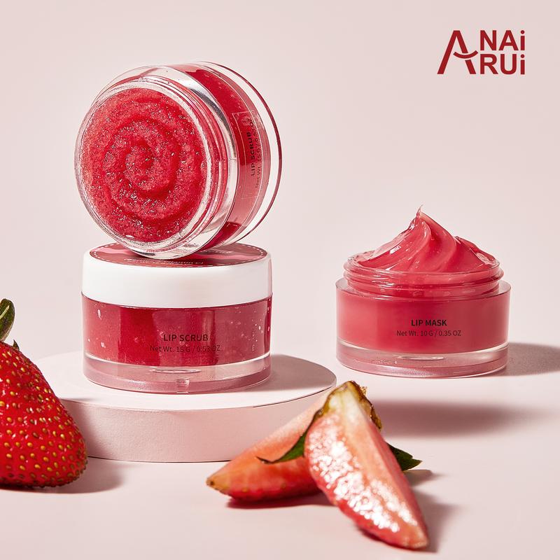 ANAiRUi Berries+VC Lip Care Kit - Lip Mask & Lip Sugar Scrub - Overnight Comfort Hydrating Lip Sleeping Mask & Lip Exfoliator Scrub - Moisturizing Lip Treatment Mask for Dry Chapped Cracked Peel - Lip Repair Moisturizer for Lip Skincare Routine for Women