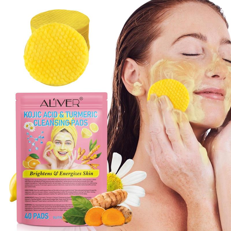 Turmeric & Koji Acid Cleansing Pad, 2 Counts/set Deep Cleansing Pore Cleaning Pad, Facial Skin Care Tool for Women & Men