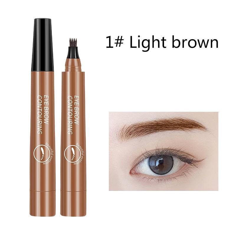 Four Prong Head Liquid Eyebrow Pencil, 1 Count 4 Tipped Precise Brow Pen, Long Lasting Easy Applying Eyebrow Pencil For Beginners