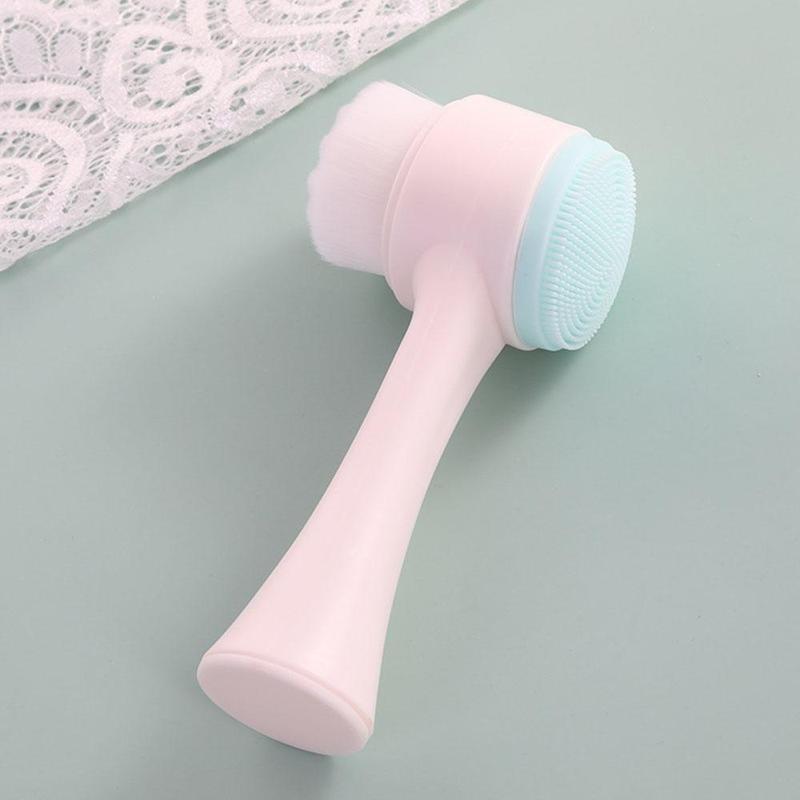 Facial Cleansing Brush, Manual Face Scrubber, Dual Sided Face Cleaning Brush, Great for Pore Cleaning, Exfoliating, Massaging