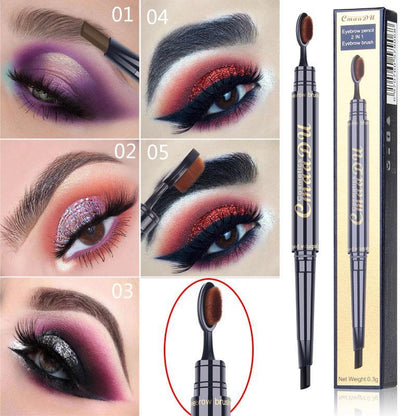 Cosmetic Supplies, 1 Count 2 in 1 Eyebrow Pencil & Eyebrow Brush, Durable Eyebrow Makeup Tool for Women