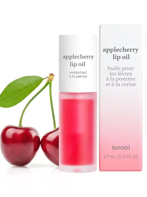 NOONI Korean Lip Oil - Appleberry | Lip Stain, Gift, Long-Lasting, Moisturizing, Plumping, Revitalizing, and Tinting for Dry Lips with Raspberry Fruit Extract, Glass Skin Look, 0.12 Fl Oz