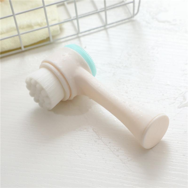 Double-sided Silicone Facial Cleansing Brush, 3pcs/set Manual Face Scrubber, Professional Skincare Tool for Daily Use