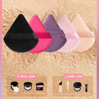 Skincare Cosmetic Foundation Triangle Powder Puff, Summe Makeup Sponge Puff, Dry and Wet Use Beauty Blender for Loose Powder Liquid Foundation, Midnight Shimmer