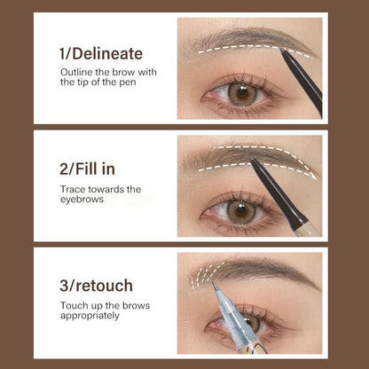 Double-ended Makeup Eyebrow Pencil, 1 Count Long Lasting Eyebrow Pencil, Brow Styling Pen, Brow Shading & Filling Pencil, Eye Brow Makeup Tool, Brow Filling Pen