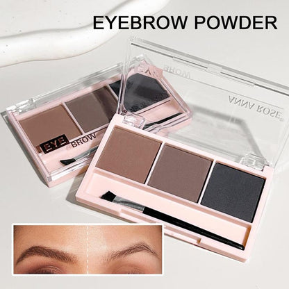 3 Color Eyebrow Powder With Brush, Long Lasting Waterproof Eyebrow Palette, Smudge Proof Eye Brow Powder, Natural Eye Makeup Palette, Eye Brows Makeup Products