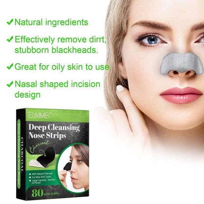 Deep Cleansing Nose Patch, 80pcs/box Nose Strips, Nose Pores Cleaning Strips, Suitable for Oily Skin, Professional Skincare Products for Women