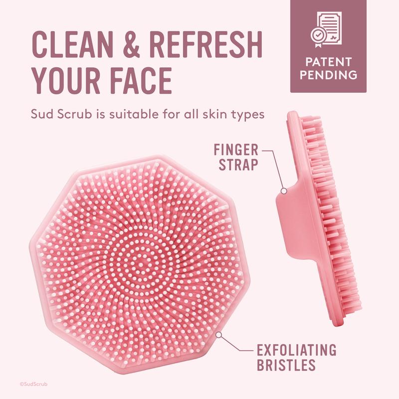 Sud Scrub Face Scrubber, Antimicrobial Silicone Face Scrubber, Gentle Face Exfoliator for Sensitive Skin, Eco Friendly Facial Cleansing Brush for Acne, Exfoliating Face Brush for Men and Women, Manual Skincare Cleaning Tool