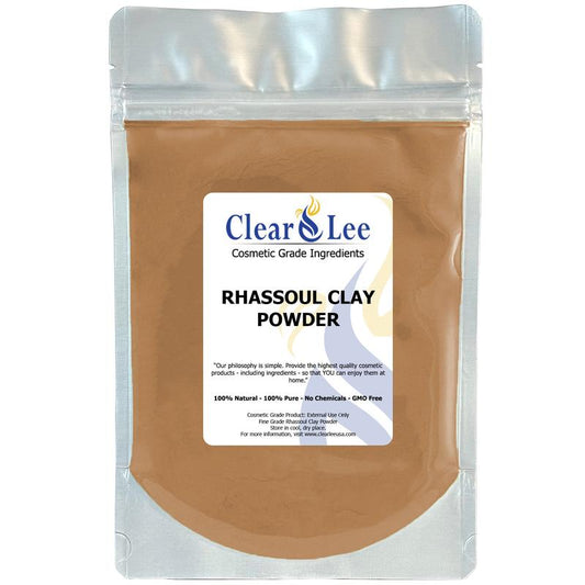 ClearLee Rhassoul Ghassoul Clay Cosmetic Grade Powder - 100% Pure Natural Powder - Great For Skin Detox, Rejuvenation, and More - Heal Damaged Skin - DIY Clay Face Mask