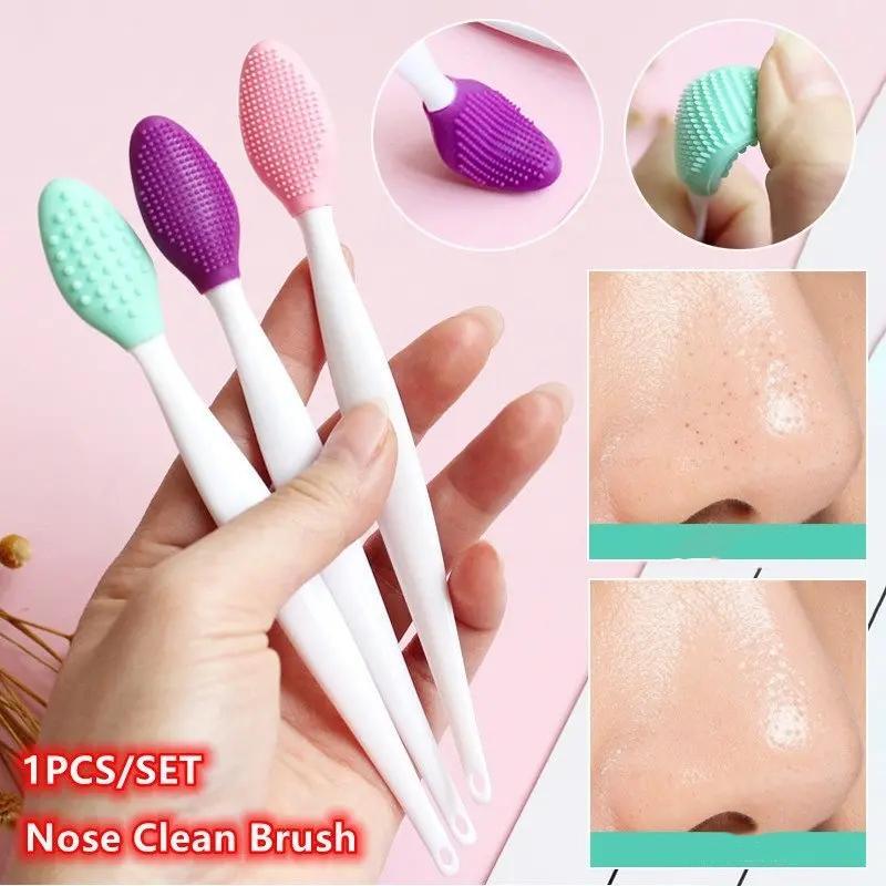 Facial Cleansing Brush, Comfort Manual Massage Nose Cleaning Brush with 3 Soft Bristles, Nose Wash Tool, Makeup Skincare Product, Comfort Hygiene Product